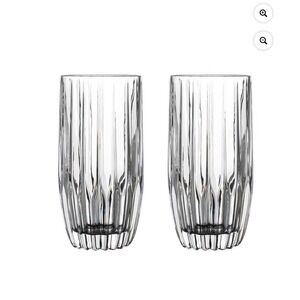 Godinger Pleat Highball Glasses Set of 4 Clear Ribbed Crystal Barware 150mm